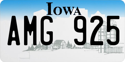 IA license plate AMG925
