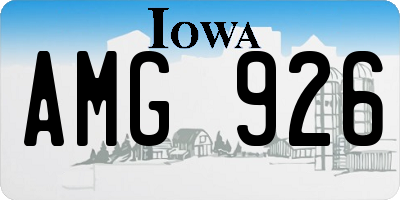 IA license plate AMG926