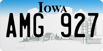 IA license plate AMG927
