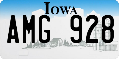 IA license plate AMG928