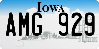 IA license plate AMG929