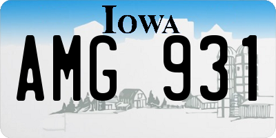 IA license plate AMG931