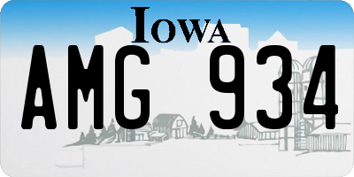 IA license plate AMG934