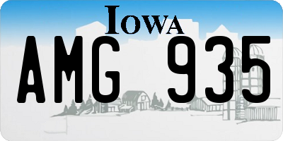 IA license plate AMG935