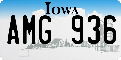 IA license plate AMG936