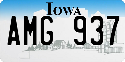 IA license plate AMG937