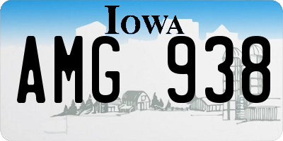IA license plate AMG938