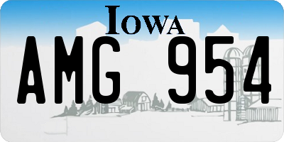 IA license plate AMG954