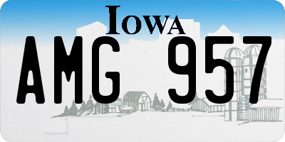 IA license plate AMG957