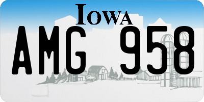 IA license plate AMG958