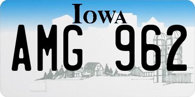 IA license plate AMG962