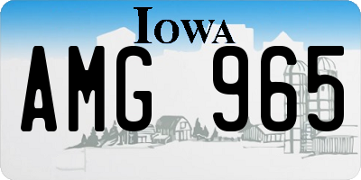 IA license plate AMG965