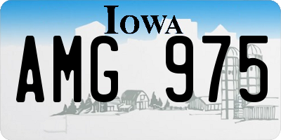 IA license plate AMG975