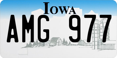 IA license plate AMG977