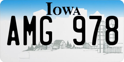 IA license plate AMG978
