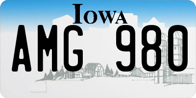 IA license plate AMG980