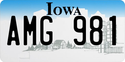IA license plate AMG981