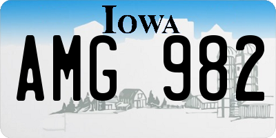 IA license plate AMG982