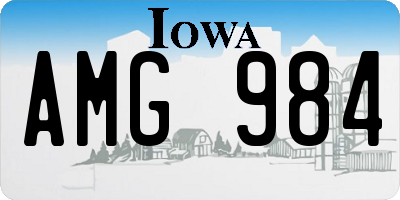 IA license plate AMG984