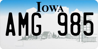 IA license plate AMG985