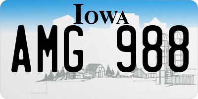 IA license plate AMG988