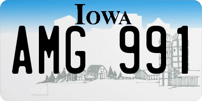 IA license plate AMG991