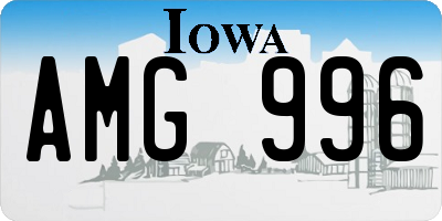 IA license plate AMG996