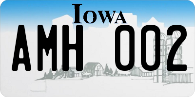 IA license plate AMH002
