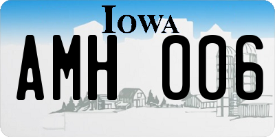 IA license plate AMH006