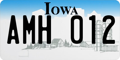 IA license plate AMH012