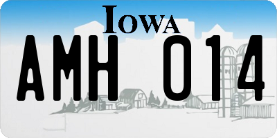 IA license plate AMH014