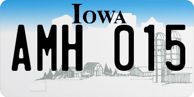 IA license plate AMH015