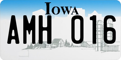 IA license plate AMH016