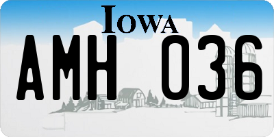 IA license plate AMH036