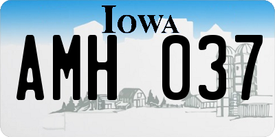 IA license plate AMH037