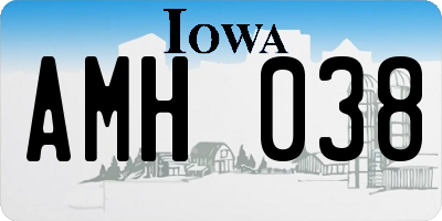 IA license plate AMH038