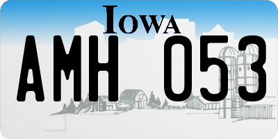 IA license plate AMH053