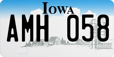 IA license plate AMH058