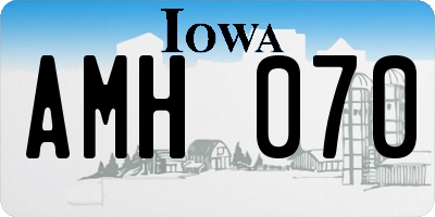 IA license plate AMH070