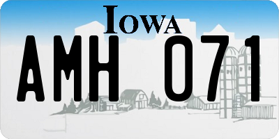 IA license plate AMH071
