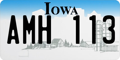 IA license plate AMH113