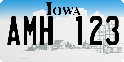 IA license plate AMH123