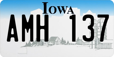 IA license plate AMH137