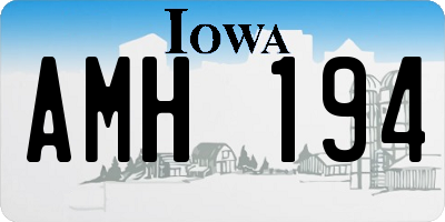 IA license plate AMH194