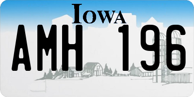 IA license plate AMH196