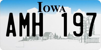 IA license plate AMH197