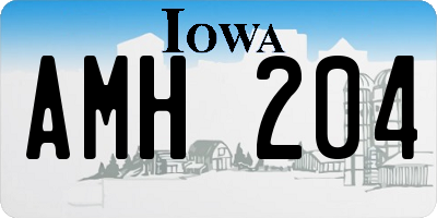 IA license plate AMH204