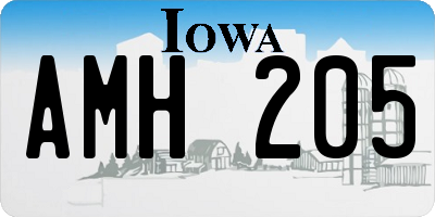 IA license plate AMH205