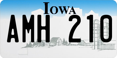 IA license plate AMH210
