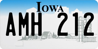 IA license plate AMH212